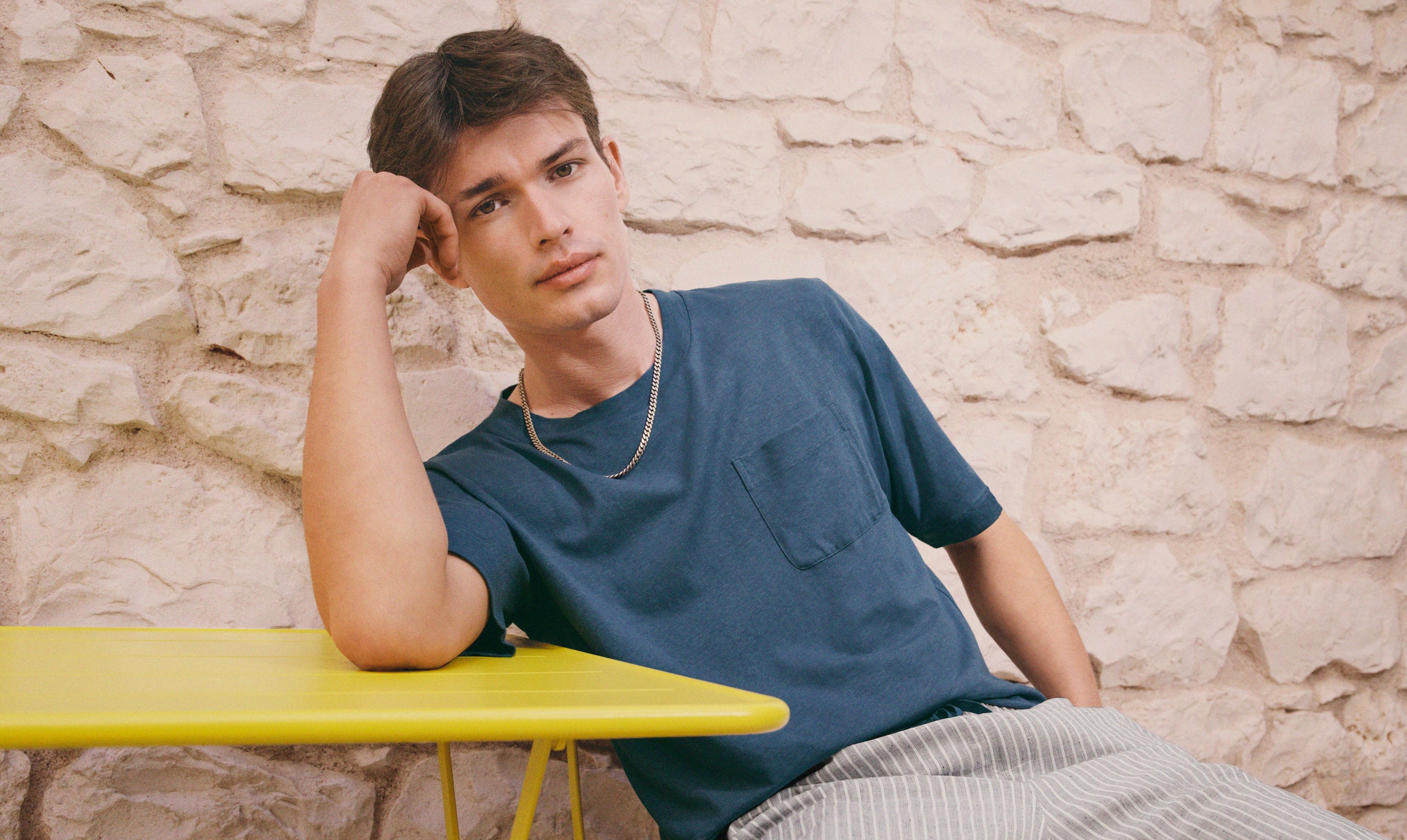 man sitting on the table