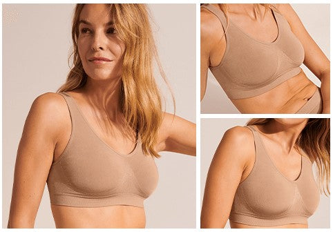 woman wearing nude bra